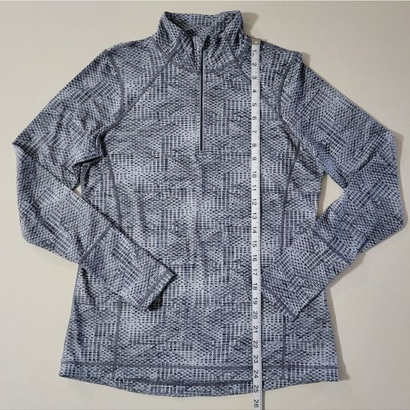 Kirkland Signature Women's Gray Print 1/4 Zip Long Sleeve Pullover - Picture 8 of 14